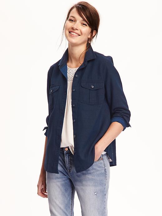 Old Navy Classic Utility Denim Shirt For Women - Monroe