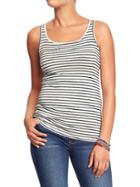 Old Navy Womens Rib Knit Tamis Size L Petite - Black/white Stripe