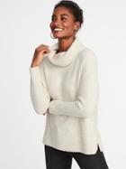 Old Navy Womens Slouchy Garter-stitch Turtleneck Sweater For Women Cream Size Xs