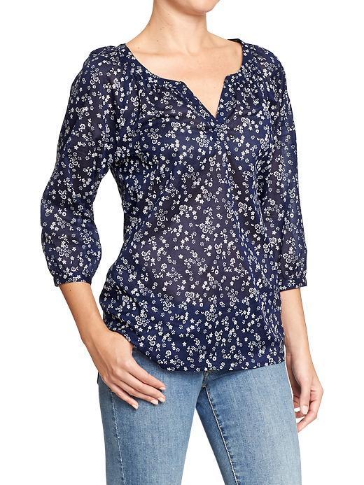 Old Navy Old Navy Womens Floral Boho Tops - Blue Floral