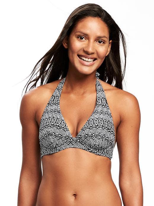 Old Navy Underwire Halter Bikini Top For Women - Black Geo