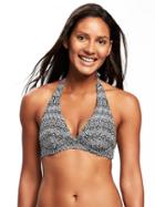 Old Navy Underwire Halter Bikini Top For Women - Black Geo