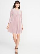 Old Navy Womens Velvet Swing Dress For Women Plum Tonic Size M
