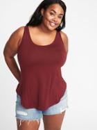 Old Navy Womens Plus-size Luxe Curved-hem Tank Maroon Jive Size 2x