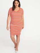 Old Navy Womens Plus-size Scoop-neck Bodycon Dress Red Stripe Size 2x
