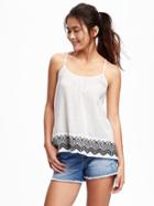 Old Navy Embroidered Gauze Cami For Women - Cream