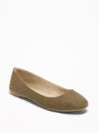 Old Navy Womens Studded Ballet Flats For Women Olive Size 10