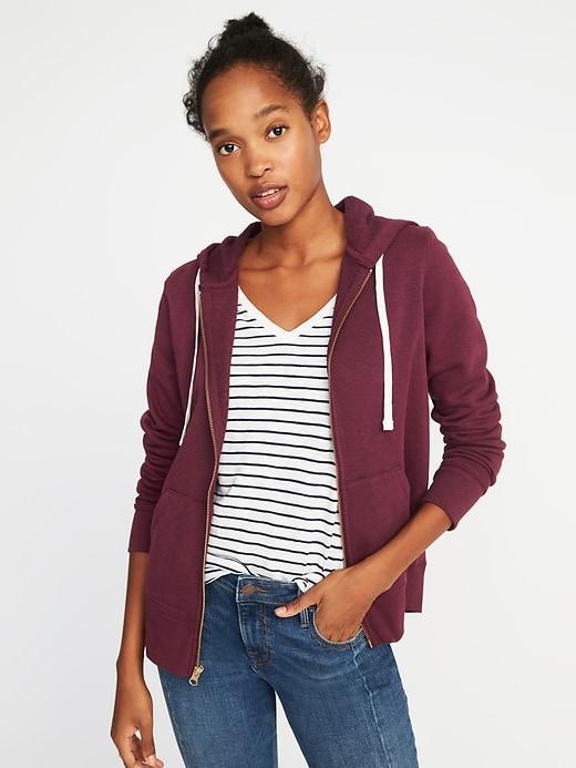 Old Navy Womens Relaxed Full-zip Fleece Hoodie For Women Borscht Size L