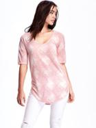 Old Navy Relaxed Tunic Tee For Women - Pink Print