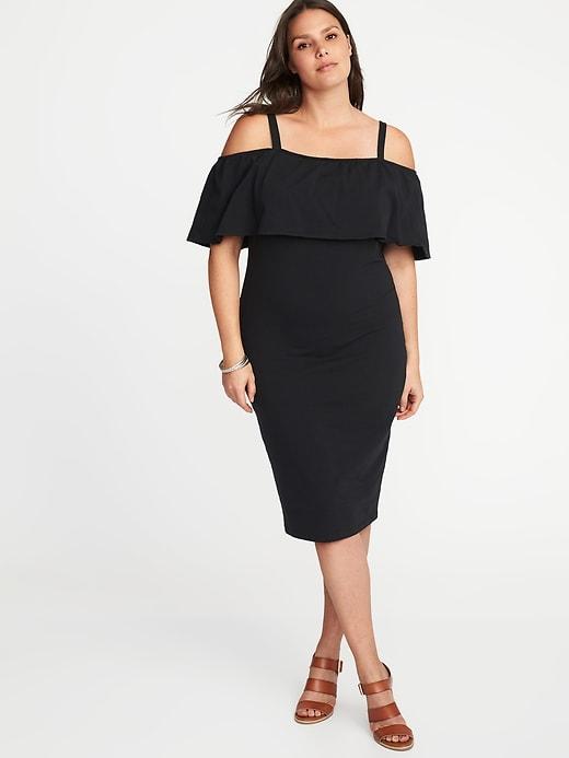 Old Navy Womens Off-the-shoulder Plus-size Bodycon Dress Blackjack Size 3x