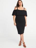 Old Navy Womens Off-the-shoulder Plus-size Bodycon Dress Blackjack Size 3x