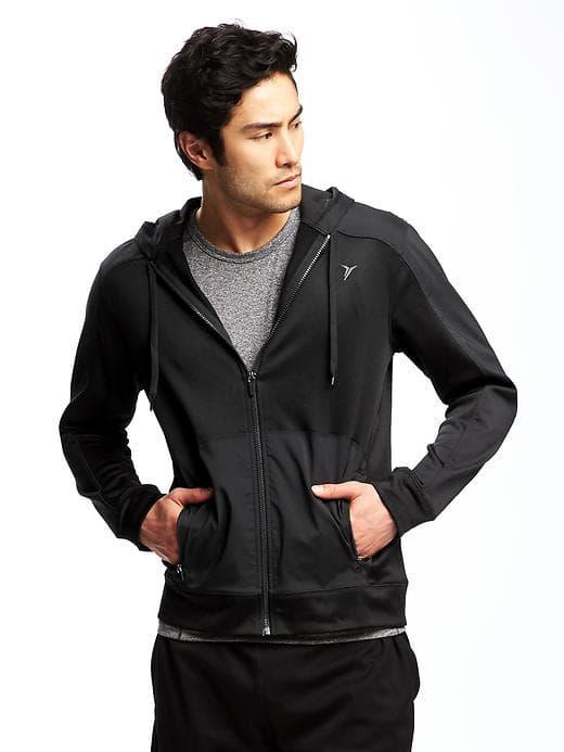 Old Navy Go Dry Cool Bonded Fleece Hoodie For Men - Black