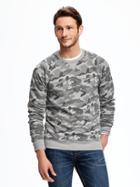 Old Navy Classic Camo Print Crew Neck Pullover For Men - Gray Heather