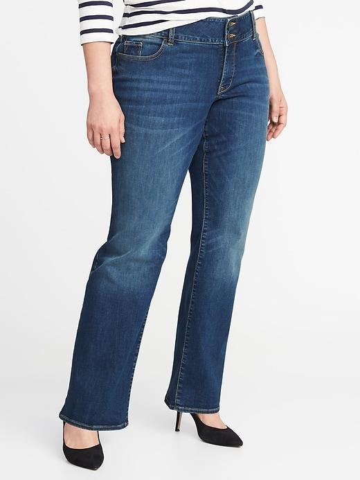 Old Navy Womens Smooth & Slim High-rise Built-in Sculpt Plus-size Boot-cut Jeans Medium Worn Size 22