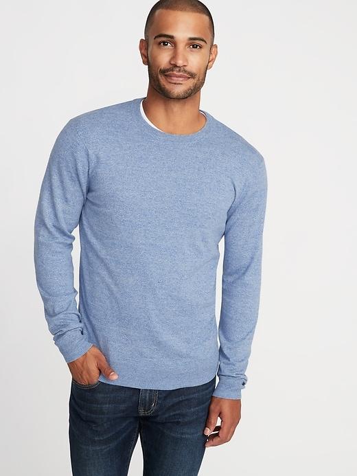 Old Navy Mens Crew-neck Sweater For Men Heather Light Blue Size Xxxl