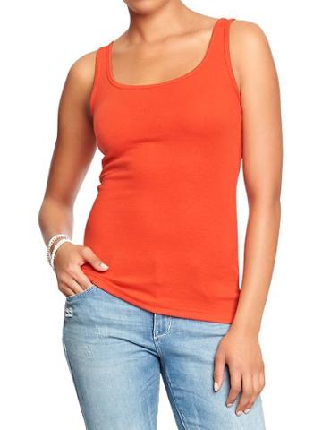 Old Navy Womens Perfect Pop Color Tanks - Darling Clementine