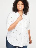 Classic Printed Plus-size No-peek Shirt