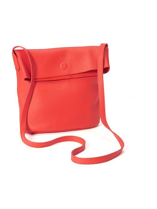 Old Navy Faux Leather Foldover Crossbody Bag - Heirloom Tomatoes