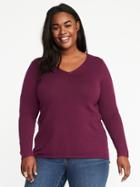 Old Navy Semi Fitted V Neck Plus - Winter Wine