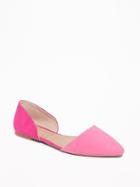 Old Navy Womens Sueded D';orsay Flats For Women Bright Pink Size 8 1/2