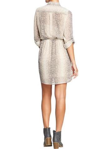 Old Navy Old Navy Womens Button Down Chiffon Dresses - Snake