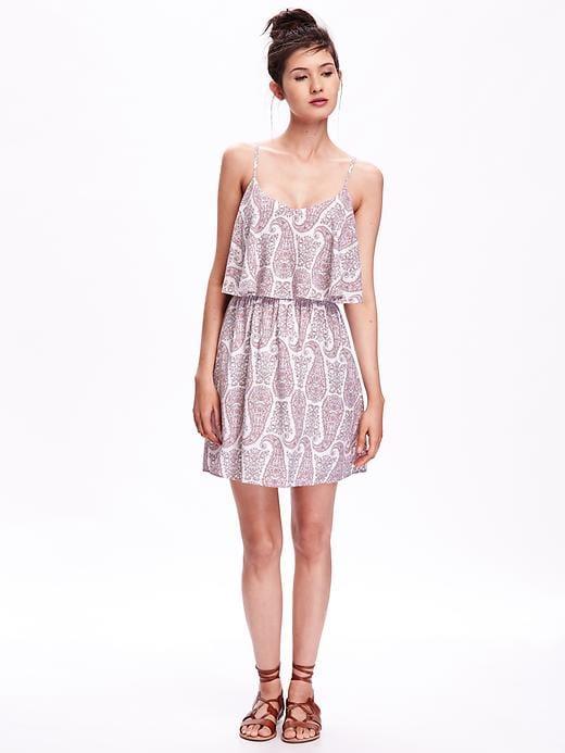 Old Navy Womens Tiered Dress For Women Pink Paisley Size M