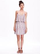 Old Navy Womens Tiered Dress For Women Pink Paisley Size M