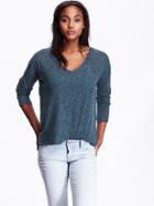 Old Navy Womens Sweater Knit V Neck Tops Size L Tall - Kelp Forest