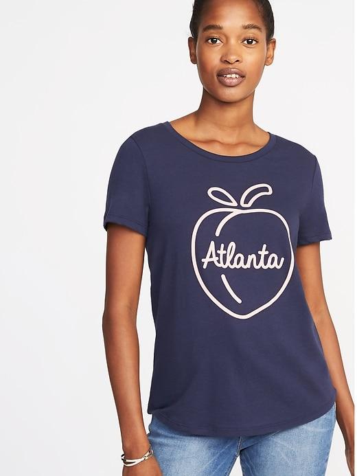 Old Navy Womens Everywear Atlanta-graphic Tee For Women Atlanta Size L