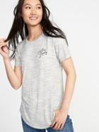 Old Navy Womens Luxe Space-dye Tee For Women Heather Gray Size Xxl