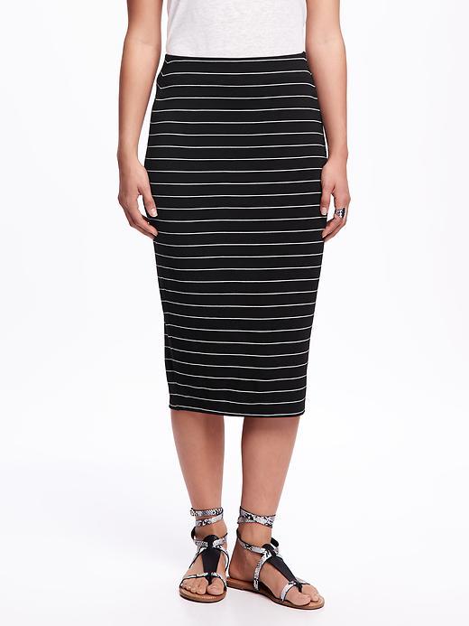 Old Navy Midi Pencil Skirt For Women - Black/white Stripe