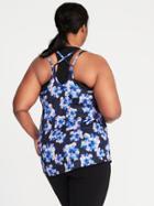 Old Navy Womens Plus-size Printed Strappy Performance Tank Blue Floral Size 3x