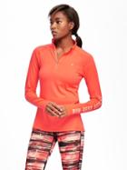 Old Navy Go Dry Performance 1/4 Zip Pullover For Women - Red It Neon Polyester