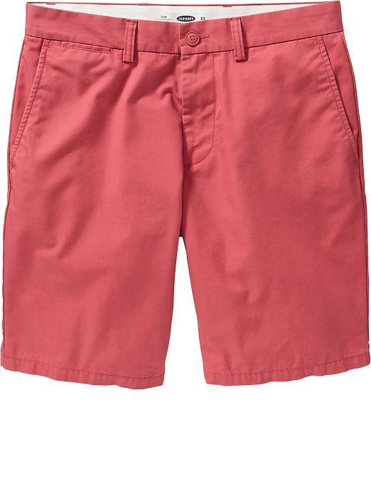 Mens Slim Fit Twill Shorts 9 1/2" Size 40w 12/13 Tall - Berry Red