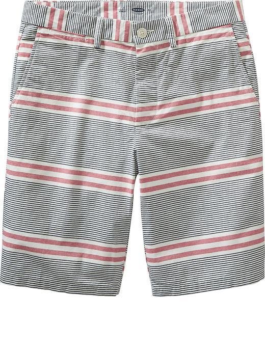 Old Navy Mens Slim Fit Twill Shorts 9 1/2&quot; Size 30w - Red Stripe