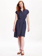 Old Navy Dolman Sleeve Shirt Dress For Women - Purple Floral