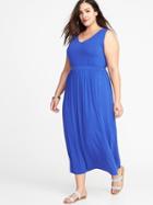 Old Navy Womens Empire-waist Plus-size V-neck Maxi Dress Ultraviolet Size 4x