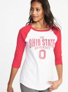 Old Navy Womens College-team 3/4-length Raglan Tee For Women Ohio State Size S