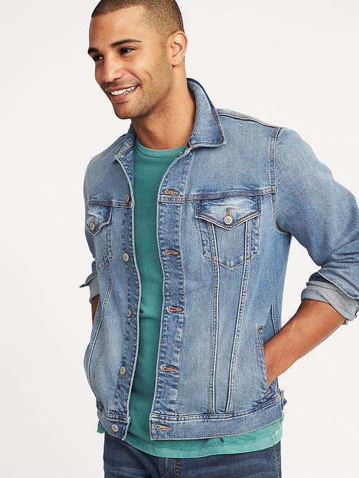 Old Navy Mens Denim Trucker Jacket For Men Light Wash Size M