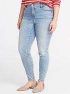 Old Navy Womens High-rise Smooth & Slim Plus-size Rockstar Jeans Light Worn Blue Size 30