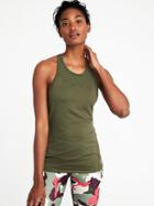 Old Navy Womens Fitted High-neck Mesh-trim Performance Tank For Women Grazing Grasses Size L