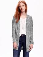 Old Navy Split Hem Open Front Cardigan Size L - Medium Gray Heather