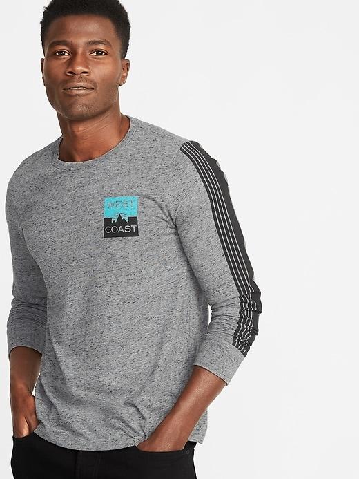 Old Navy Mens Soft-washed Graphic Long-sleeve Tee For Men West Coast Size Xxl