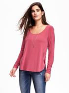 Old Navy Relaxed Tulip Hem Tee For Women - Pink Tangiers