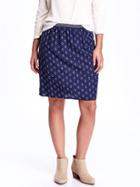 Old Navy Printed Crepe Skirt - Navy Blue Print