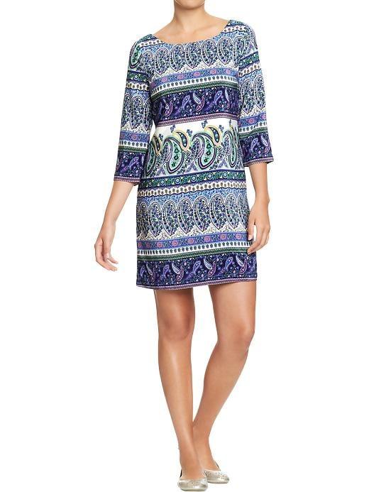 Old Navy Womens Women';s Printed Shift Dresses Blue Paisley Size M