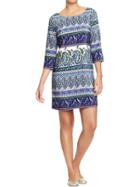 Old Navy Womens Women';s Printed Shift Dresses Blue Paisley Size M