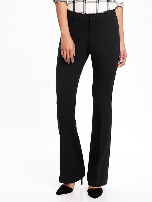 Old Navy Mid Rise Slim Flare Trouser For Women - Black