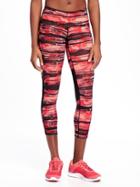Old Navy Go Dry Compression Crop For Women - Red It Neon Polyester