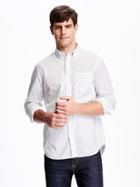 Old Navy Printed Regular Fit Poplin Shirt For Men - Blue Through